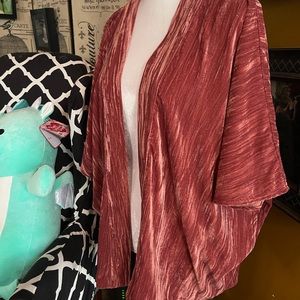 Crushed velvet cardigan coverup